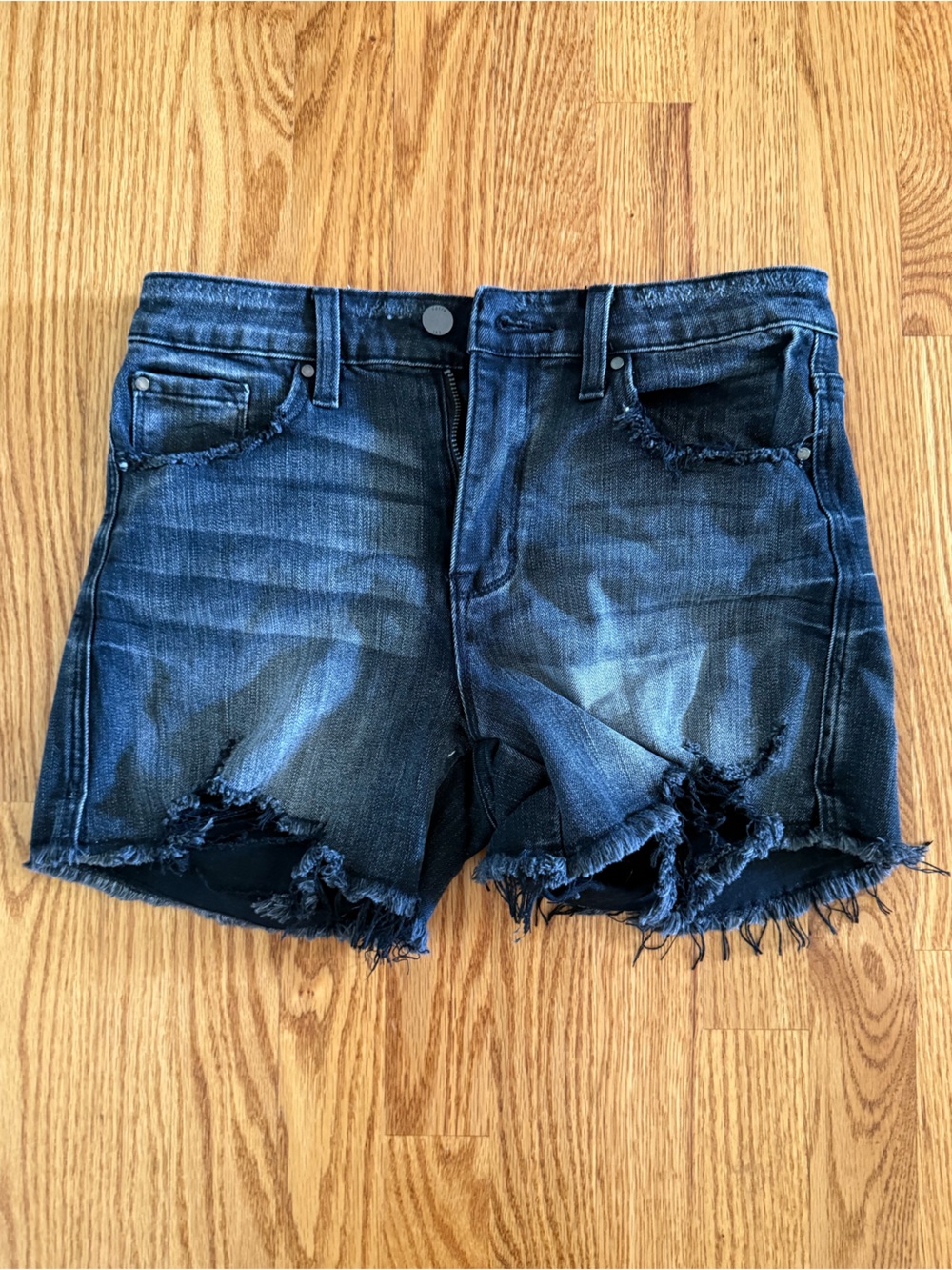 Altar’d State Black Distressed Jean Shorts